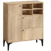 Buffet haut 3 portes et 4 niches couleur chêne 100x125cm EWA