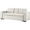 Canapé convertible 3 places en tissu beige