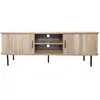 Meuble TV en bois cannelé à portes coulissantes 140cm MANADO