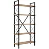 Concept Usine ELYSIAN -Etagère moderne 5 espaces de rangement bois et métal 180cm