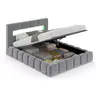 Concept-Usine Lit Nuage Coffre Led 140x190cm Velours Gris Omaha
