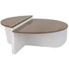 CONCEPT USINE Table basse ronde podium bois noyer et blanc 90cm xyn