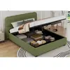 Lit nuage avec coffre de rangement 140x190cm en velours vert dallas