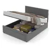 Lit contemporain avec coffre de rangement 160x200cm en velours gris