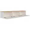 Concept-Usine Meuble Tv Suspendu Avec Placards 150cm Blanc Et Bois Hal