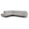 Concept-Usine Canapé d'angle design en tissu gris 5-6 places YORK