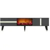 Concept-Usine Meuble TV avec cheminée LED 150cm gris anthracite SUNY