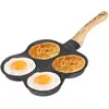 Poêle à Pancakes, Poêle à Crêpes 4 trous Poêle antiadhésive Poêle à Omelette pour Oeuf au Plat, Hamburger[329]