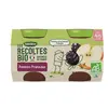 Blédina Les Récoltes Bio Pot Compote Pommes Pruneaux +4m 2 x 130g