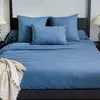 Taie d'oreiller en coton lavé bleu 65x65 cm