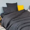 Toison d'Or Housse de couette unie en coton Lavé (240x220 cm - Gris anthracite)