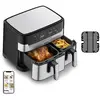 Tefal Airfryer (EY905D) Dual Easy Fry & Grill silver black (EY905D)