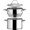 Cuisinox Elysée - 1 faitout inox 24 cm, 1 couvercle et 1 cuit vapeur Universel