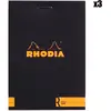 Rhodia - 3 Blocs agrafés n°11 70 feuillets lignés noirs - 7.2x10.5 cm ...