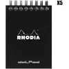 Rhodia - 5 Blocs à reliure intégrale 80 feuillets pointillés noirs -  ...
