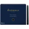 WATERMAN boîte de 8 cartouches longues, encre Noir intense pour stylo plume