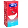 DUREX Préservatifs - Feeling Extra - Préservatifs Fins Et Extra Lubrifiés 10 préservatifs taille xl