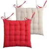 Stof Coussin de chaise carré Bicolore Rouge et lin