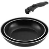Cuisinox - 2 Poêles induction + 1 poignée Arom noires - D. 22/26 cm T.U