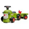 Falk Porteur tracteur Claas - Jouet pour enfant - Avec remorque, pelle et râteau