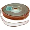 Ruban 20m à BORDS satinés (12mm) - chocolat