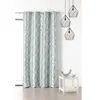 LINDER Rideau à oeillets aux motifs palmes polyester bleu 145x250 cm