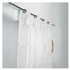 LINDER Voilage tamisant et brodé "brins d'herbe" (140x260 cm - Gris clair)