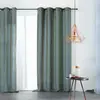 LINDER Voilage géométrique tissé en France - 140x270cm - Vert foncé