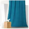 LINDER Rideau épais aspect laine chinée à galon fronceur (140x250 cm - Bleu)