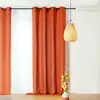 LINDER Rideau tamisant en poly-lin (140x250 cm - Terracotta)