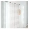 LINDER Voilage à rayures bayadères (140x240 cm - Blanc)