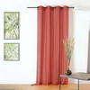 LINDER Voilage aux fines rayures noires (145x260 cm - Orange corail)