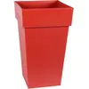 Pot de fleur carré Toscane 39 x H.65 cm - Rouge rubis - Eda TU