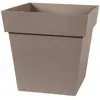 EDA Pot de fleur carré Toscane - 32 x 32 x H 32 cm - 22 L - Taupe