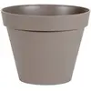 EDA Pot de fleur rond Toscane - Ø 40 x H 32 cm - 23 L - Taupe