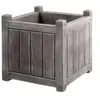 EDA PLASTIQUE Bac à fleurs carré 50x50cm 67L imitation bois Charme gris cérusé