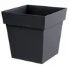 Pot carré polypropylène Eda Toscane gris foncé 39 x 39 x h.39 cm