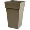 EDA Pot de fleur haut carré Toscane - 39 x 39 x H 65 cm - 62 L - Taupe