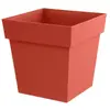 Pot de fleur carré en plastique Ø39cm Eda Toscane terre battue