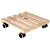 EDA Soucoupe Carré À Roulettes 29 Cm En Bois De Hêtre - Eda Plastiques