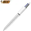 Stylo à bille Bic Shine 4 couleurs Argent et Blanc