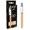 Pack de 3 Stylos à bille Bic 4 Couleurs Doré Givré et Argenté