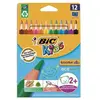 Bic - KIDS Crayons de couleur Evolution Triangle, étui de 12
