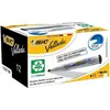 BIC Lot de 12 marqueurs effaçable - Velleda 1701 - Noir - - Pointe moyenne conique