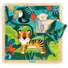 Djeco Puzzle en Bois Jungle Puzzlo - 15 Pièces Colorées pour Enfants - Neuf