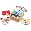 Djeco Puzzle apprentissage 18 pièces en bois : Face-mix