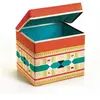 Djeco - DD04482 - Coffre a jouets pliable tabouret motif Tipi