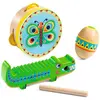 Djeco - Set de percussions tambourin, maracas, guiro - Djeco