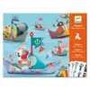 DJECO Bateaux sur l'eau - Chaussures enfant mixte - Synthétique - Semelle caoutchouc - Bleu