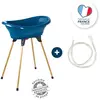 Thermobaby Kit de bain VASCO : Baignoire + pieds + tuyau de vidange - Bleu océan